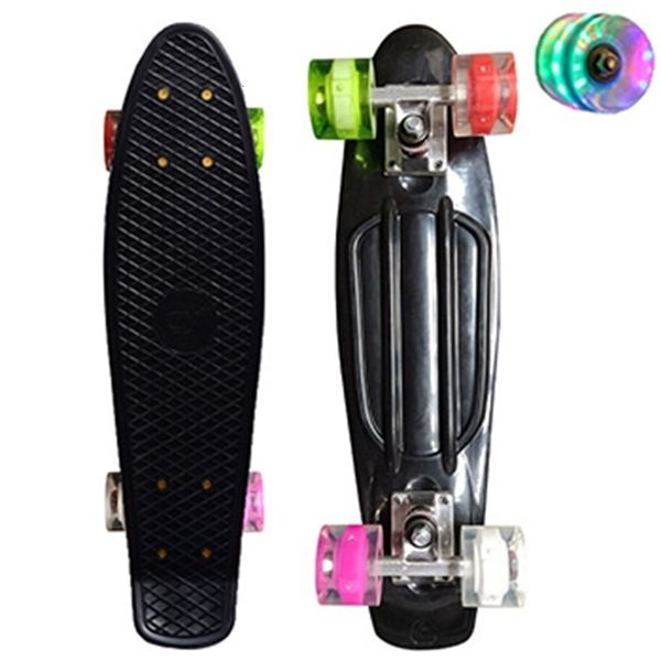 Scooter Pièces Accessoires Jusenda Skateboard Mini Longboard Single Rocker 22 Enfants Cruiser Pastel Penny Board Clignotant Roues Roulements Camions 221116