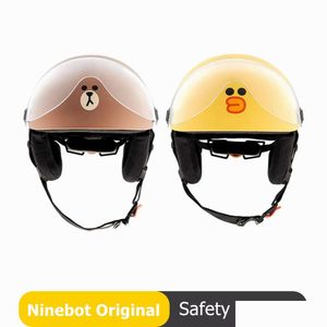 Accessoires de pièces de scooter Casques de moto ninebot Visors ouverts Visors Moped Ebike Casque Rovable Design Men Femmes Sécurité Drop Del Dhht4