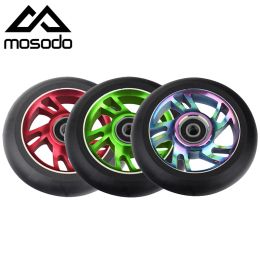 Scooters 100 mm roues de scooter remplacement avec des roulements en aluminium usure résistant Pu Scooter Parts Kick Scooter ACCESSOIRES 2PCS / SET