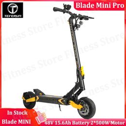 Scooters lame originale Teverun Mini scooter 48V 15.6Ah 20.8Ah double moteur 500W Minimoteur affichage 9 pouces Teverun Scooter électrique