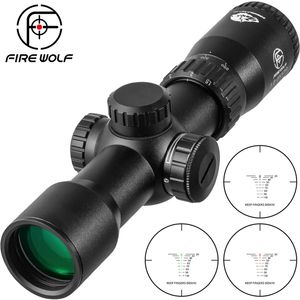 Alcance 1.5-5x32 Ballera IRG Crosscope corta Riflescope Red Dot Green Illuminado Vista de visión óptica Retícula Reticular