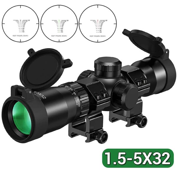 Scopes 1,55x32 Cromme liée à l'arbalète Scope Cross Cross Crown Hunting Riflescope Red Dot Green illuminé Optical Vising Range Finder Reuticle