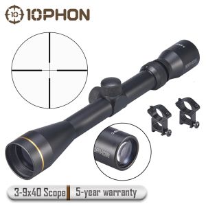 Scopes 10phon 39x40 Rifle Scope for Hunting Optical Sight Crosshair dratik met 20 mm Rail Mount Collimator Sight Airsoft Accessories