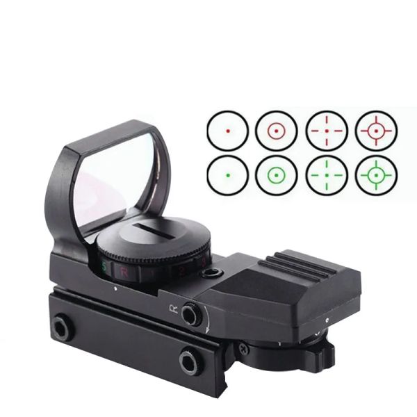 Scopes 11 mm / 20 mm Rail Holographic Red Dot Sight 4 Réticule Tactical Scope Hurting Accessoires Repérant la portée de la chasse à la fusil Airsoft