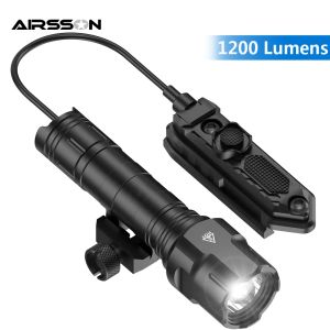 SCOPES 1200 LUMET TACTIQUE LUMILLE TACTIQUE LEIL LED TAME AVEC CURT DE PRESSION LA PLICHE DE CHAMP AIRSOFT PIRON POUR PICATINNY RAIL MUT