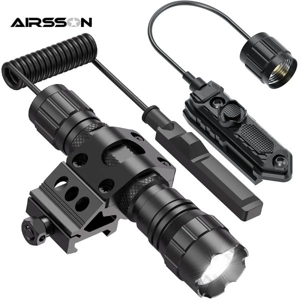 Scopes 1200 Lumen Tactical Arme Light Ultra Bright LED Lampe de poche avec interrupteur de pression Airsoft Hunting Gun Light pour Picatinny Rail