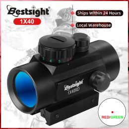 Scopes 1x40 Red Dot Scope Sight Tactical Rifle Scope Green Red Dot Collimator Dot met 11 mm/20 mm Rail Mount Airsoft Air Hunting