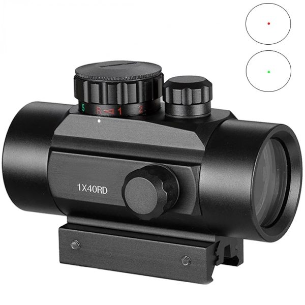 Scopes 1x40 Tactical Riflescope Hunting Holographic Red Green Dot Sight AirSoft Dot Scope 11 mm 20 mm Collimateur de montage de rail