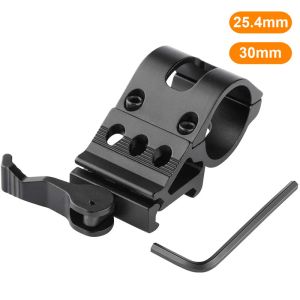 Scopes 25,4 mm / 30 mm Tactical Release Offset décalage de la lampe de poche Support de 20 mm Picatinny Rail 45 degrés Mount de chasse Voir les accessoires de chasse