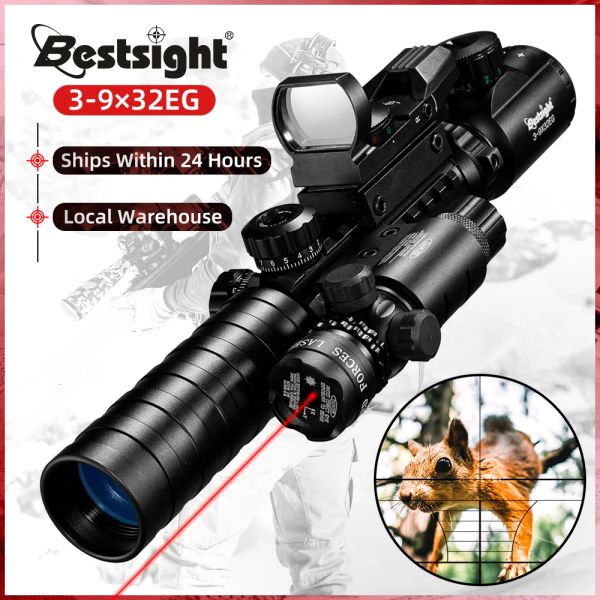 Scopes 39x32 Eg Tactical Optic Riflescope Green rouge Éclairage Holographic Réflexe 4 Réticule Green rouge Dot 3 dans 1 Portée de chasse combo