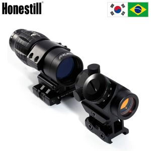 Scopes 3X Magnificier Scope 34 MOA Optic Holographic Riflescope avec 1x20 Rouge Dot Sight Combo pour la chasse tactique Airsoft Rifle