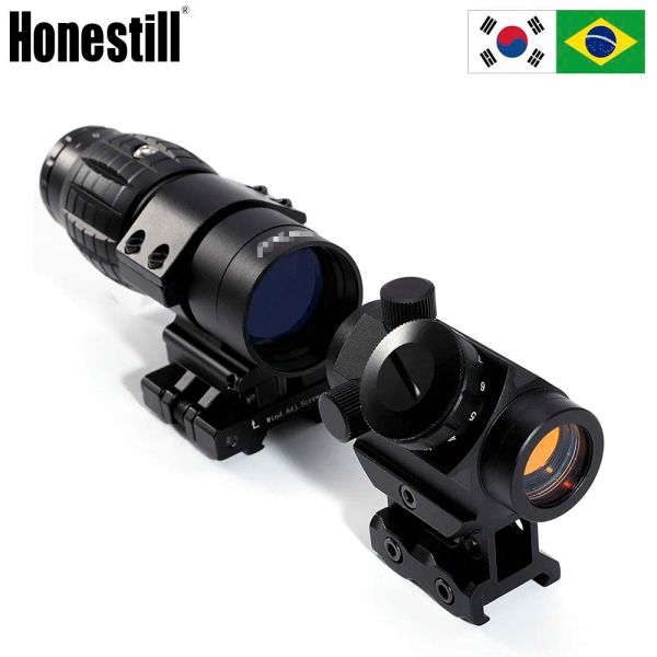 ESCOPES 3x Mupaje Muplete 34 Riflescopio holográfico MOA óptica con combo de visión de punto rojo 1x20 para rifle de airsoft táctico de caza táctica