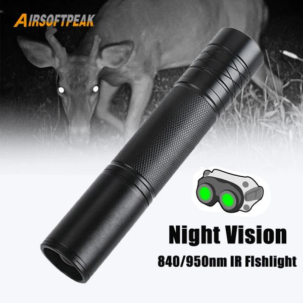 Scopes 850 nm / 940 nm LED infrarouge lampe de poche zoomable IR Illuminateur chasse Vision nocturne Torche Linterna Tactical Arme Gun Lights