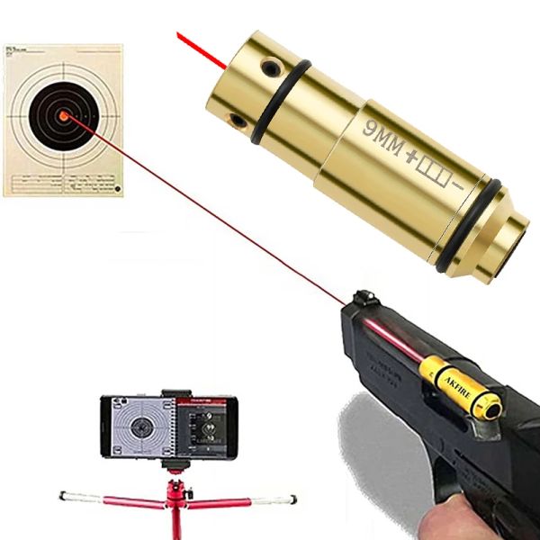 Scopes 9 mm Laser Bullet Fire Dry Fire Laser Cartouche Tactical Red Dot Training Laser Bore Bore Sight Hunting Accessoires