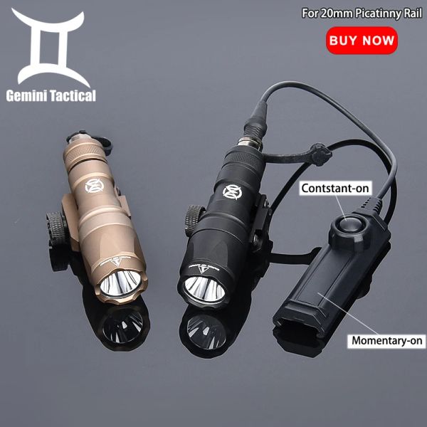 SCOPES Airsoft SureFir M300 M300A M600 M600C Linterna Caza Mini Scout Light High Lumber Luz de arma dual Forma Interruptor de presión