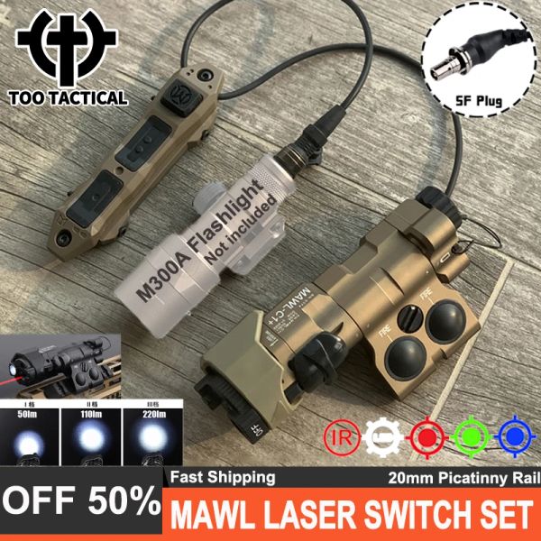 Scopes Airsoft Tactical Metal Mawlc1 Indicateur IR Visible Red Green Bleu Mawl Laser Luminure LED blanche 2,5 mm SF PLIG DUAL STANT