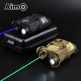 Scopes AN/PEQ15 Groene/rode/blauwe dot laserindicator + Witte LED -zaklamp 200 Lumen Fit 20mm Rail Hunting Rifle Airsoft Peq