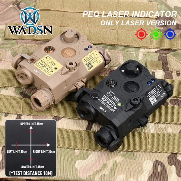 Scopes An / PEQ15 Green / Red / Blue Tactical Dot Laser Indicator Single Version Pas de lampe de poche IR HUNTING Arme Rifle Airsoft Accessoires