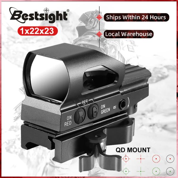 Scopes BestSight 1x22x33 Chasse à point rouge vise à point de vue optique collimateur Collimator Riflescope pour Airsoft Hunting Sight