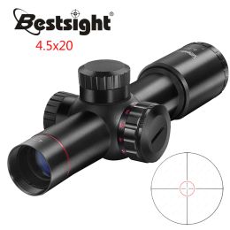 Scopes bestSight Compact 4.5X20 Optic Scope AK74 AK47 AR15 Hunting Rifle Scope Rood verlichte Mil Dot Riflescope Sniper Air Hunting