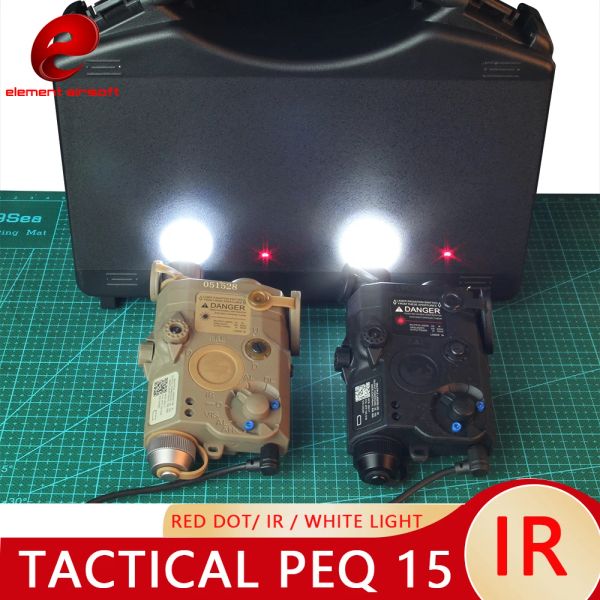 Scopes Element Airsoft An / PEQ15 Tactical LED Lampe de poche LED RED Dot Ir Laser pour chasse PEQ 15 Rifle Arme Light PEQ15