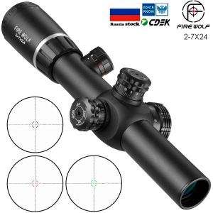 Scopes Fire Wolf 27x24 Tactische scope dradenkruis Optisch geweer Scope Riflescopes Jagen 11 mm 20 mm Mounts jachtlicht