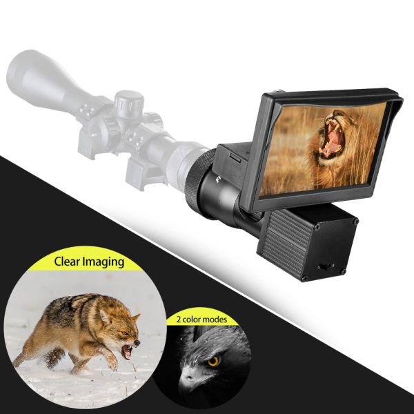 Scopes Fire Wolf Night Vision 5,0 pouces Affichage Siamois Scope Video Caméras Infrlate Illuminateur Riflescope Hunting Optical