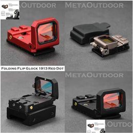 Scopes Folding Holographic Reflex Mini 1X Red Dot Pistol Rifle Sight Scope Fit Weaver 1913 Picatinny Mount Glock Base Og Drop De D216Y