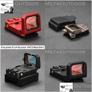 Scopes Folding Holographic Reflex Mini 1X Red Dot Pistol Rifle Sight Scope Fit Weaver 1913 Picatinny Mount Glock Base Og Drop De D291m