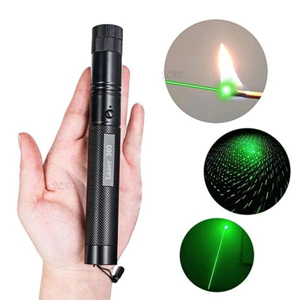 Scopes Pointer laser vert Hight puissant 10000 m 5 MW Laser Lumière Focal Long Focal Lazer Pen Burning Matches pour la chasse