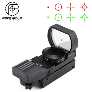 Scopes Hot 20 mm / 11 mm Rail Riflescope Hunting Optics Holographic Red Dot Sight Reflex 4 Réticule Tactical Scope Collimator Sight