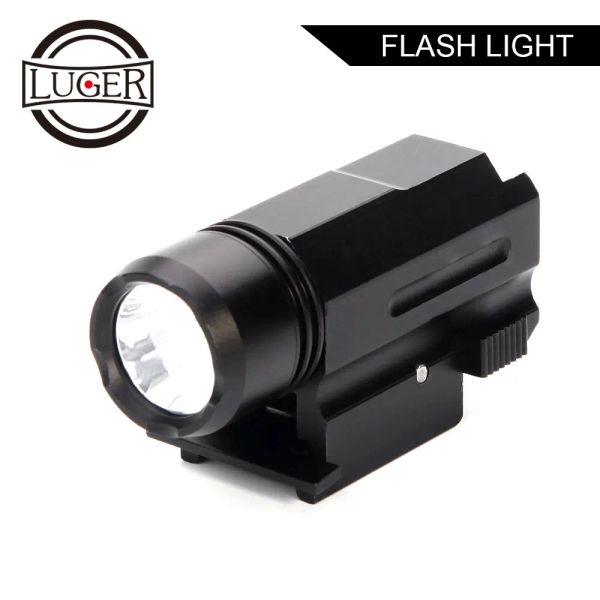 Scopes Luger Hunting Torch Light LED Rifle Glock Glock Gun Flash Light Tactical Torch Torch Lampe avec un support de version 20 mm pour pistolet Airsoft