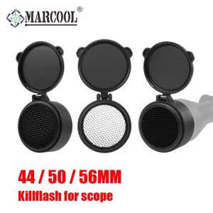Scopes Marcool Tactical Killflash Lens Caps pour Riflescope 44/50/56 mm optique de chasse à vue Sunshade Mesh en nid d'abeille Filpup