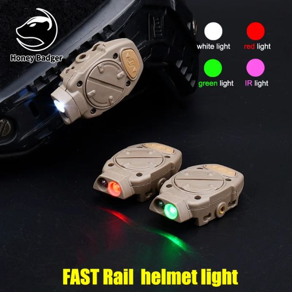 Scopes Mini Tactical Helmet Light Wadsn Princeton Interruptor de riel rápido Luz rojo Ir+Ligera de Caza de Caza de Luz White Accesorios