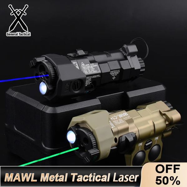 Scopes NOUVEAU MAWLC1 TACTIQUE AIRSOFT ALL METAL CNC LED BISAGE MAWL DOT DOT VERT VERT LUMILES D'ARMINE DE CHAUNT