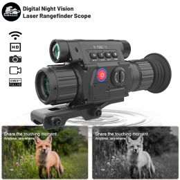Scopes NV009A LRF Clipon Digital Aim Sight Night Scope Ballistic Analyse Video Record Laser Rangefinder Hunting Night Vision Monocular