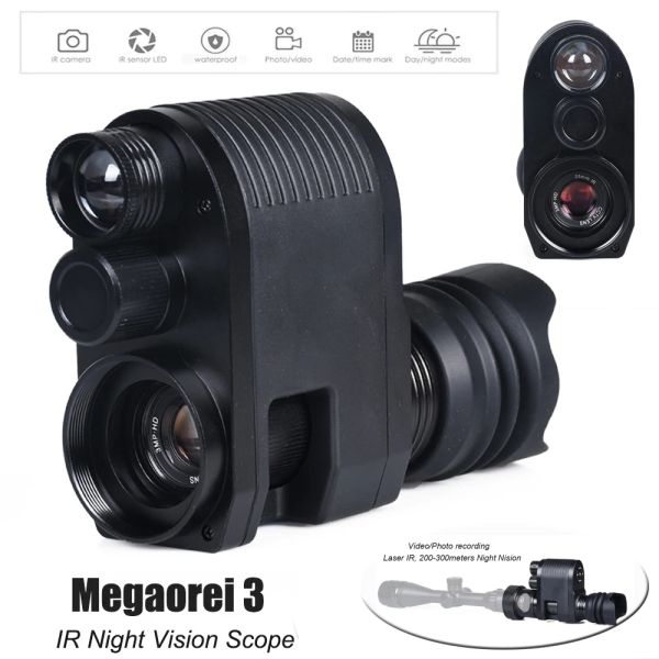 Scopes Original Megaorei 3 Alcance Dispositivo de visión nocturna óptica 720p HD Digital Día Noche Cámaras de caza Binoculares Profesionales