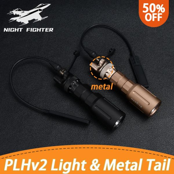 Scopes PLHV2 Tendu à main lampe de poche 1000 lm Tactique haute puissance Scout Light Offset Base Fit Hunting Airsoft Pistol Arme 20 mm Rai