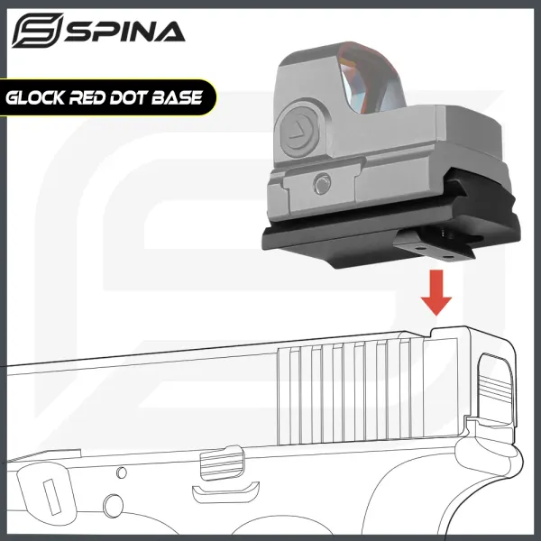 Scopes Spina Optics Red Dot Scope Scope Glock Mount 20 mm Picatinny Rail Red Dot Pistol Base pour la chasse