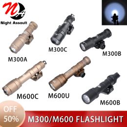 Scopes Surefir M600C M600U M600B Picatinny Picatinny Tactique Lampe de poche M300A M300C Scout Light AirSoft Arme LED Gun Tunting Lampe