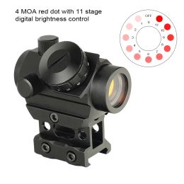 Scopes Tactical 1x20 RDS25 Red Dot Sight 4 Moa Red Dot Gun Sight Scope avec 1 pouce Riser Mount Airsoft Hunting Accessoire