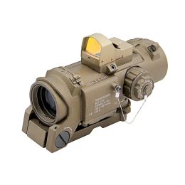 ESCOPES Táctico 4x Magnificador Dual Riflecopio Rojo Iluminado Mildot Optics 1x4x Alcance con mini rifle de visión de punto rojo H