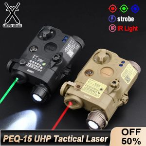 Scopes Tactical Airsoft UHP et PEQ15 LA5C Red Dot Green Bleu + IR Version Indicateur Arme Scout Light Light Fit 20 mm Laser de chasse de rail