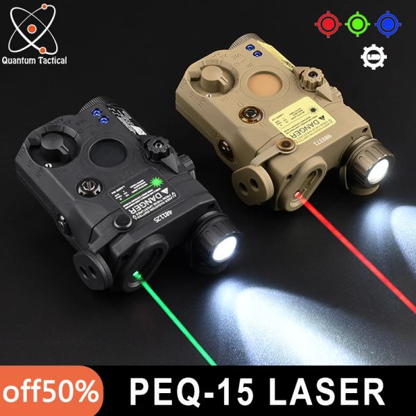 Scopes Tactical an / peq15 laser rouge vert bleu dot viseur stroboscope blanc lampe de poche LED de chasse ar15 fusil Airsoft la5b peq dbal no ir