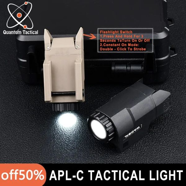 Scopes Tactical APLC Pistol Light APL Hunting Arme Scout Light Fit 20 mm Picatinny Rail constant strobe de poche momentanée Gloc17