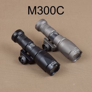 SCOPES Táctico Luz de arma de metal de alta calidad 400 Lúmenes M300 M300C Luz de exploración para el rifle Airsoft AR15 Catirlinción LED Linter