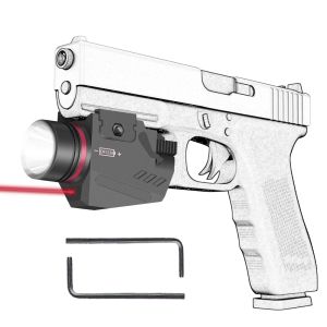 Scopes Tactical Led Gun Light Flashlight Red Laser Sight voor 20 mm rail pistool pistool licht luchtsoft licht jagen schietaccessoire
