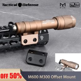 Scopes Tactical M300 M600 Linterna Offset Base ARIS Aris de arma Scout Light Mount Fit Hunting Airsoft Rifle Mlok Keymod 20 mm Access