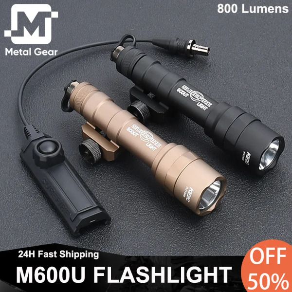 Scopes Tactical M600U SureFir Linterna M600U Airsoft 800lumens High Power Scout Light Catting Spoting Spotlight Dual Witchen
