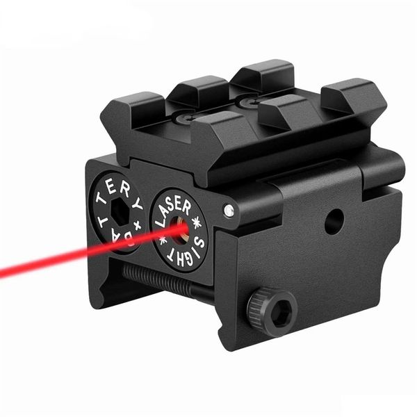 Alcances tácticos Mini punto rojo Vista láser para Weaver Picatinny Rail con montaje de 20 mm Rifle Aisoft Pistola de caza Drop Delivery Gear Accesso Dhlki